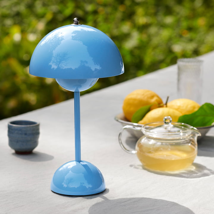 & Tradition - Flowerpot Lampe de table rechargeable VP9, finition chrome