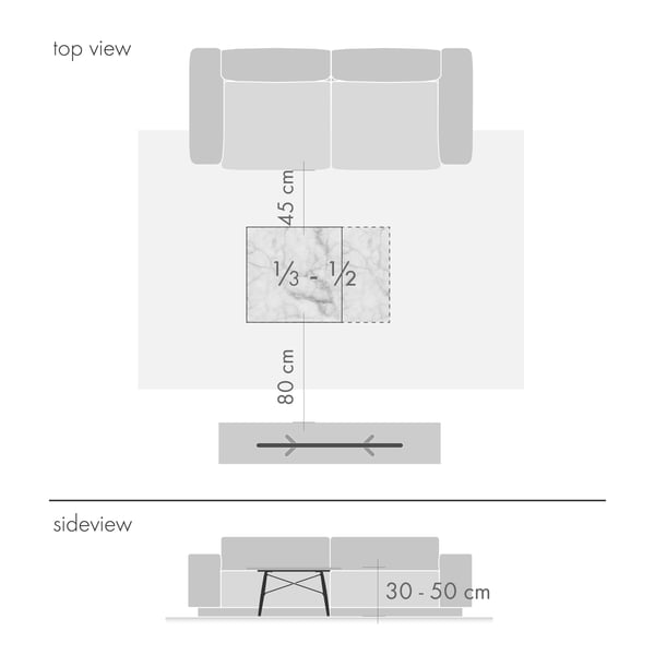 Une table basse doit avoir les dimensions suivantes